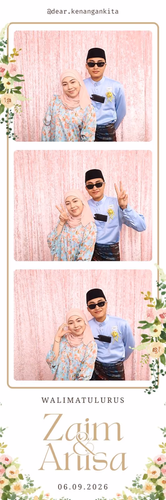 Design photostrip Blush Floral, Walimatulrus Zaim & Anisa