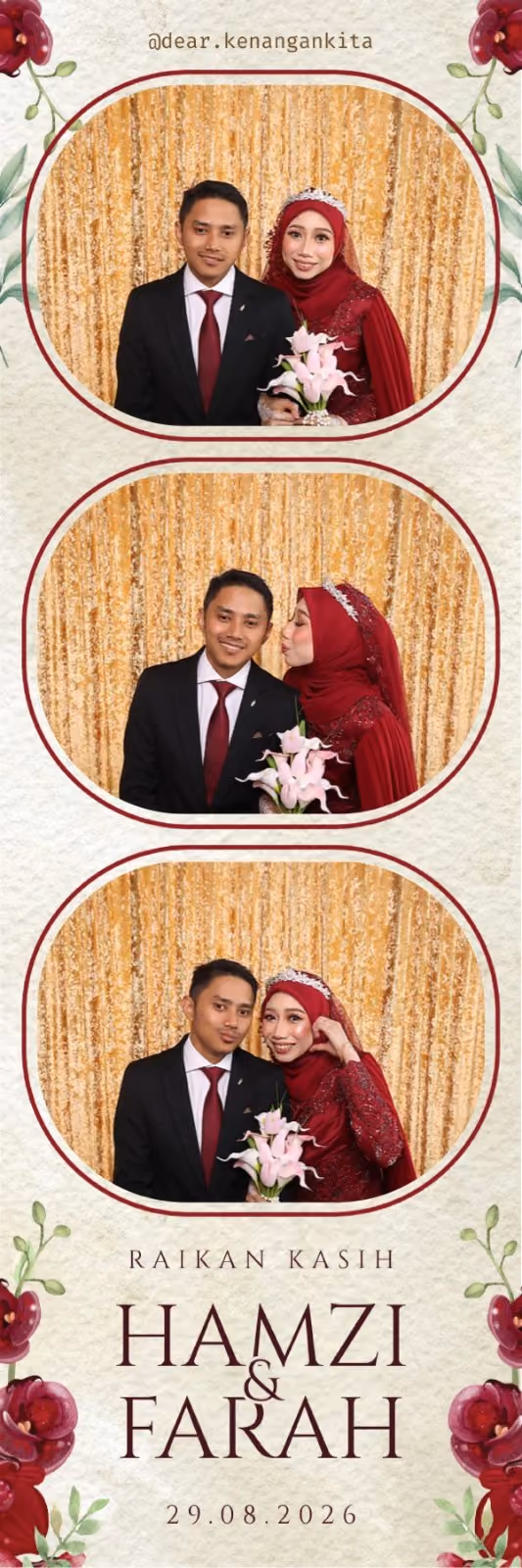 Design photostrip Floral Elegance, Raikan Kasih Hamzi & Farah