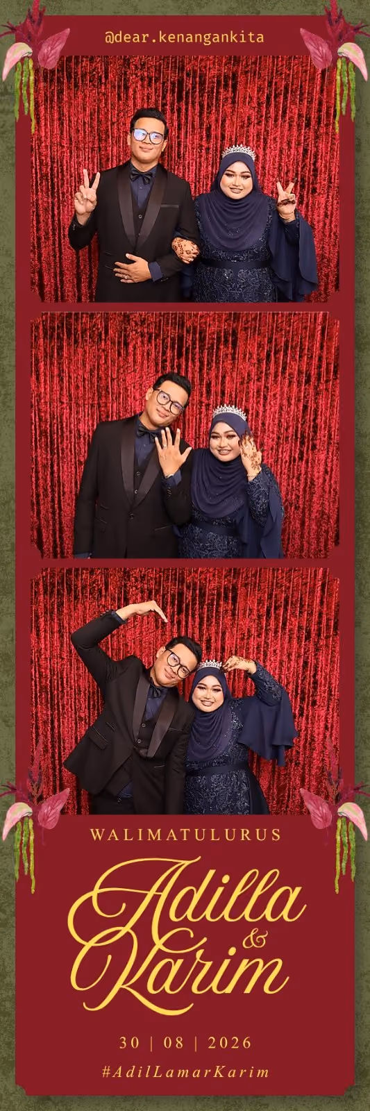 Design photostrip Crimson Velvet, Walimatulurus Adilla & Karim