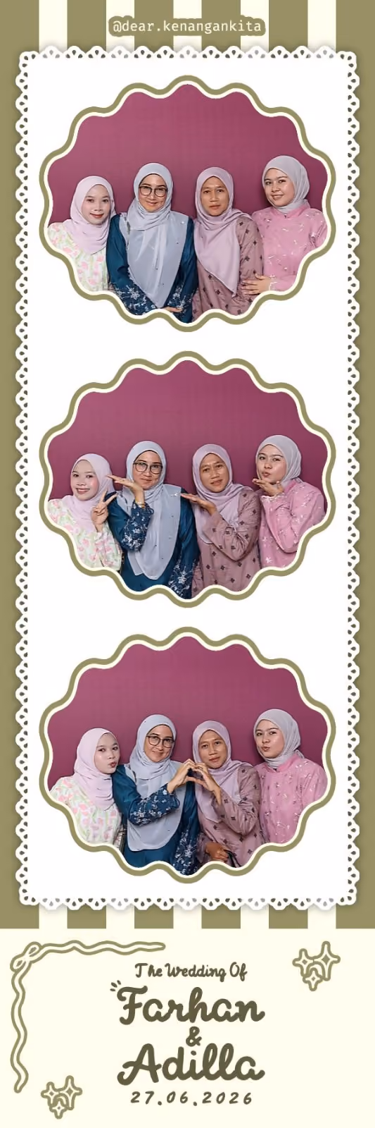 Design photostrip Jalur Hijau Zaitun & Renda Berombak, Farhan & Adilla