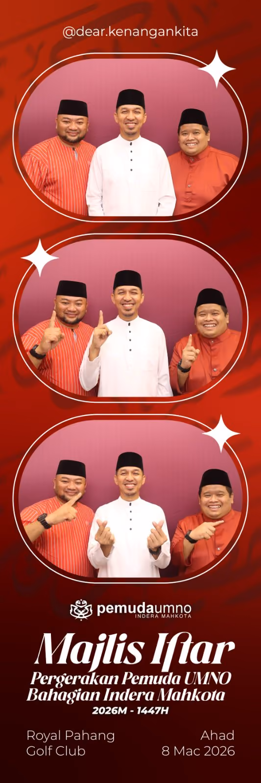 Design photostrip Merah Kilau, Majlis Iftar Pemuda UMNO Indera Mahkota