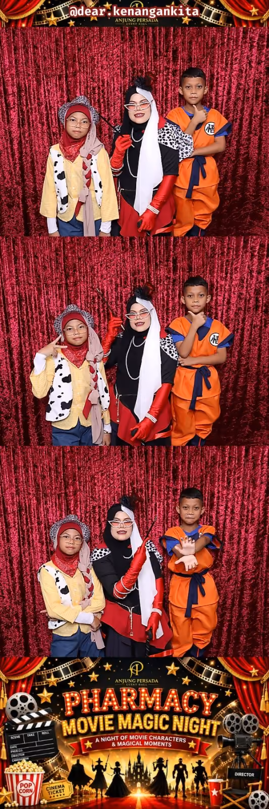 Design photostrip Permaidani Merah Tayangan Pawagam, Pharmacy Movie Magic Night: A Night of Movie Characters & Magical Moments